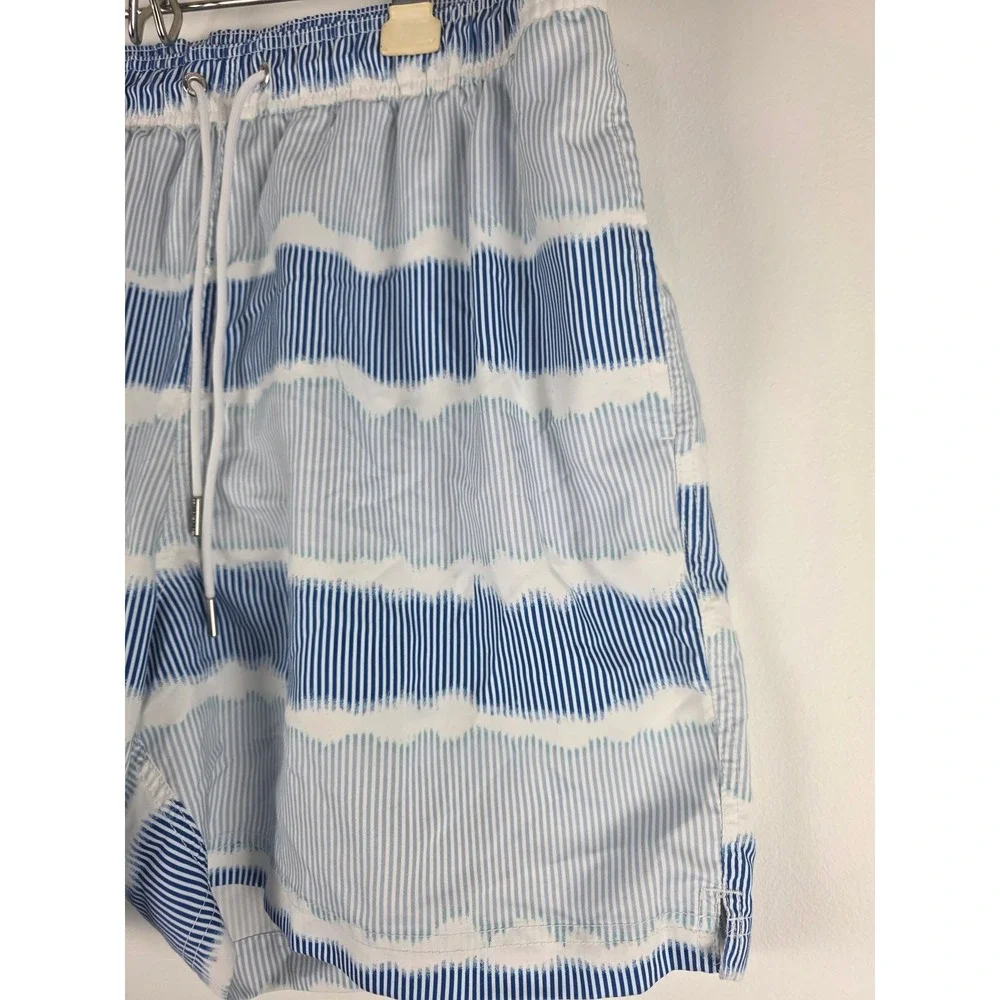 Lands End Swim Trunks XL 40/42 Mens Tie Dye Print Mesh Lined‎ Pockets Beach Lake
